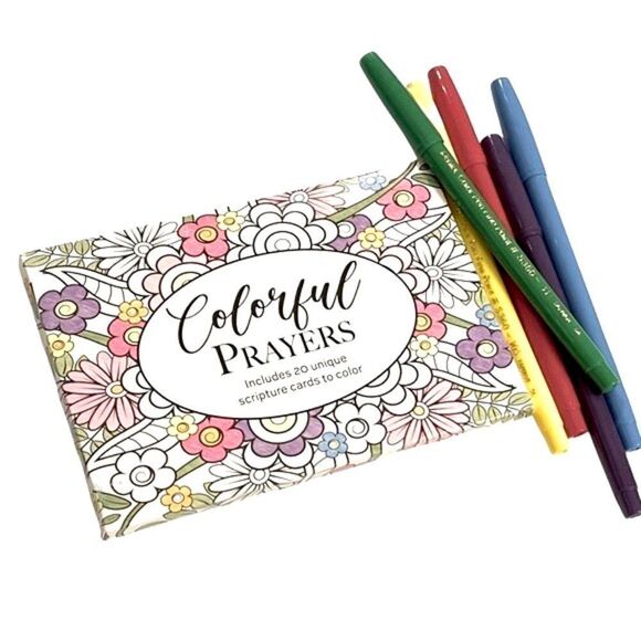 CrownJewlz Adult Coloring Floral Prayer & Scripture Cards (20 ct set) - Picture 6 of 10
